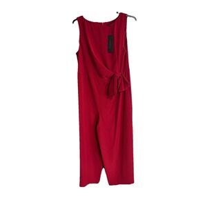 Donna Karan womens pant suit dress RED jumpsuit designer sz 16W BRAND NEW $189 H